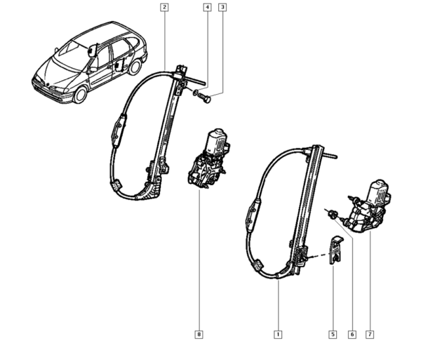 maquina vidro eletrico renault scenic 7702295359 catcar