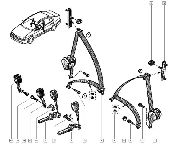 pré tensor esquerdo renault megane 7700832665 t