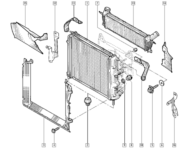 radiador de Água renault kangoo 8200747214 catcar