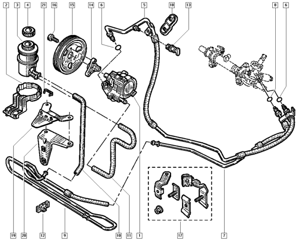 suporte reservatorio de oleo renault laguna 7700427836