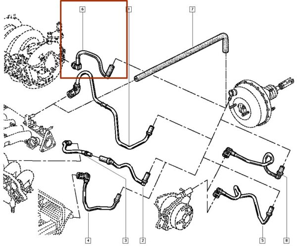 tubo servo freio renault clio ii 1.2 16v 8200315636 catcar