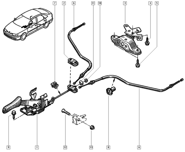 cabo freio renault laguna 7700823690 catcar