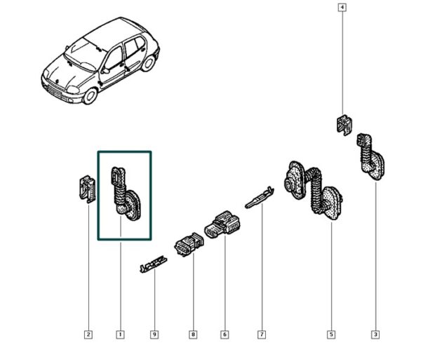 7700427518 borracha ligação porta renault clio