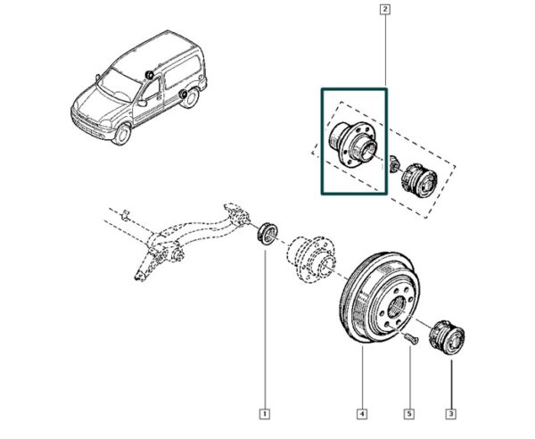 7701208075 cubo de roda traseira renault kangoo com abs