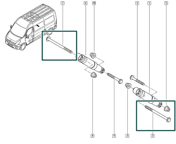 7703602309 parafuso amortecedor renault master