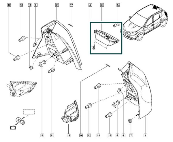 8200526429 brake light renault sandero