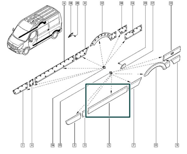 828210160r friso porta lateral esquerda renault master