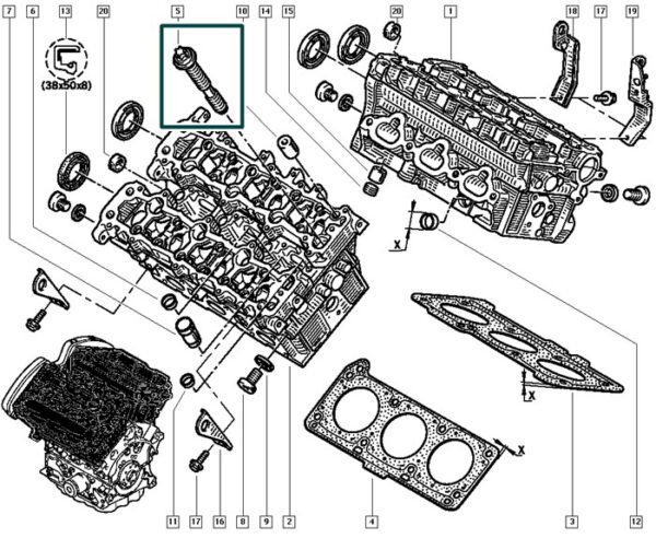 9626469380 parafuso motor tampa do balancim renault espece