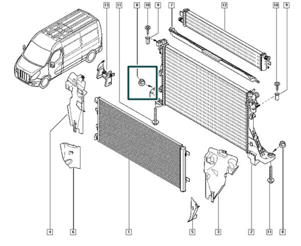 215085319r coxim radiador renault master trafic