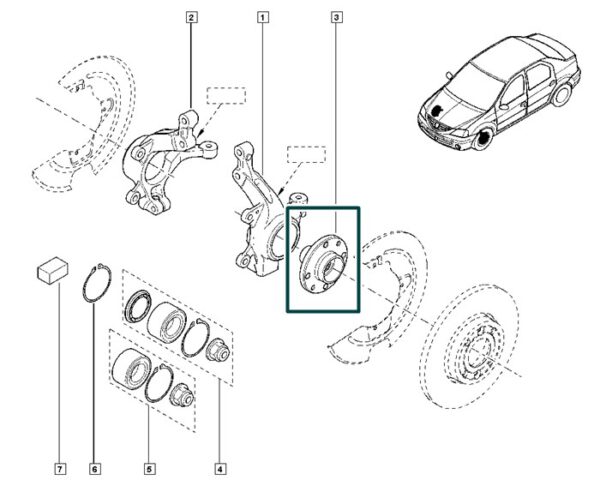 6001547685 cubo de roda renault logan sandero