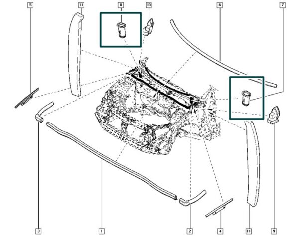 663880001r borracha tubulaçao de agua churrasqueira renault scenic megane fluence