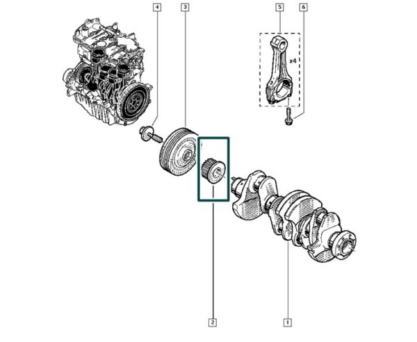 7700108817 engrenagem do virabrequim renault megane laguna