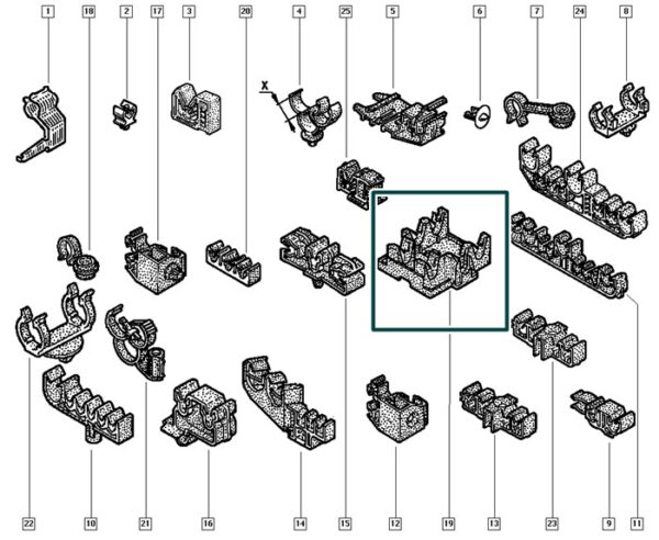 7700431362 suporte plastico renault clio