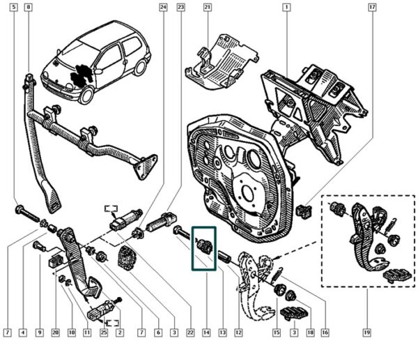 7700830567 bucha parafuso pedal embreagem renault twingo