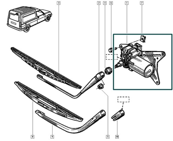 7700832590 motor limpador traseiro renault clio twingo