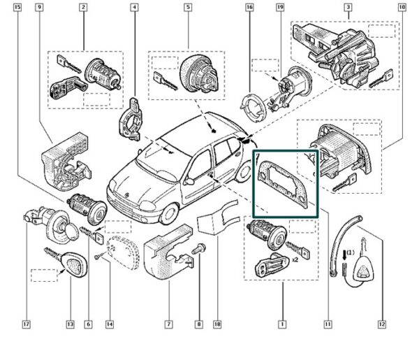 7701048484 guarnição de borracha renault clio