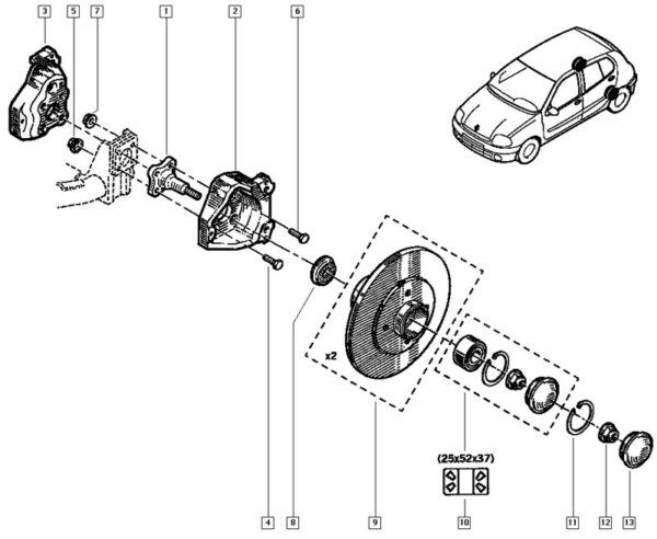 7701204901 disco de freio traseiro renault clio ii megane