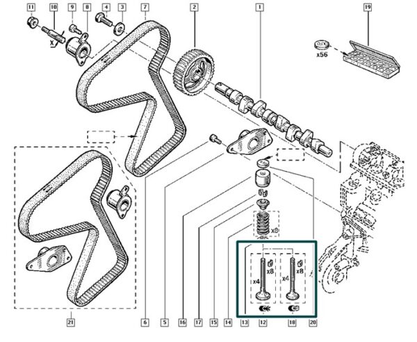 7701476256 valvula de escape renault laguna megane