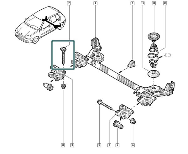 7703015200 parafuso eixo traseiro m10 renault clio twingo symbol