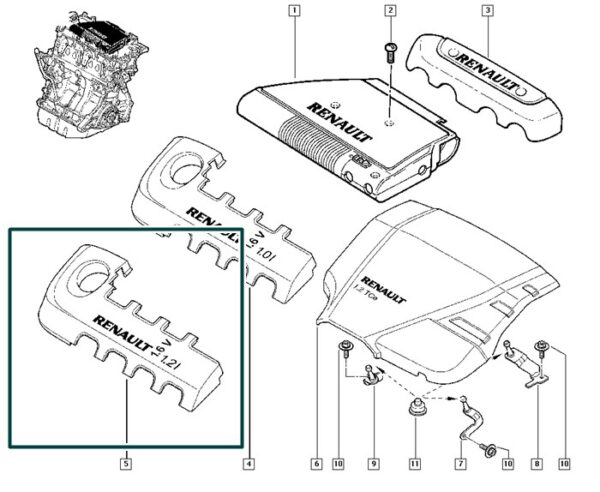 8200092585 tampa do motor renault clio