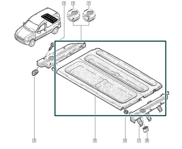 8200096136 tampao do porta mala renault kangoo
