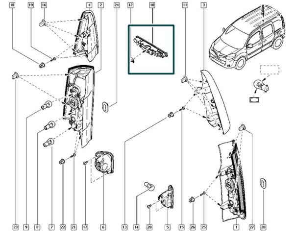 8200439496 break ligth renault kangoo clio