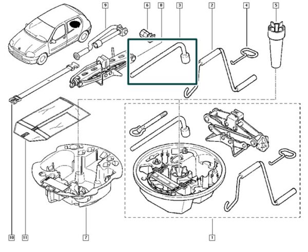 8200547534 chave de roda renaul clio kangoo twingo symbol