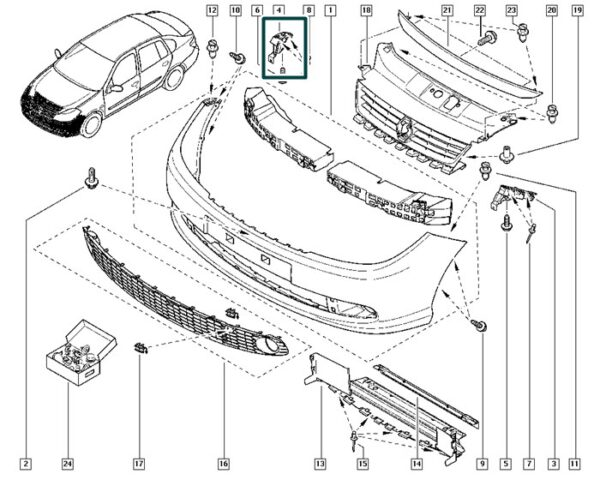 8200699911 suporte parachoque dianteiro renautl symbol