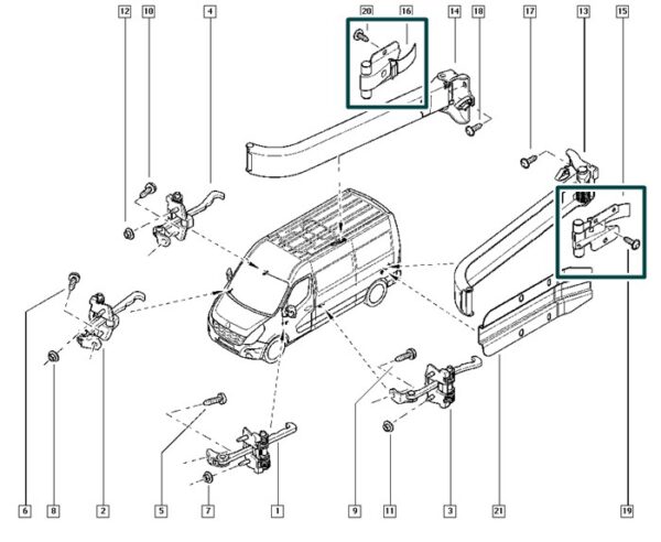 824300006r limitador porta traseira renault master