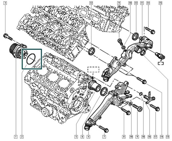 9632510680 anel oring vedação bomba agua renault espace