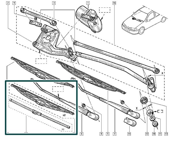 288904198r palheta parabrisa renault megane