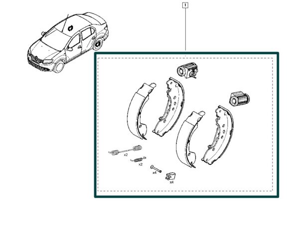 440a06408r kit freio tambor renault logan sandero