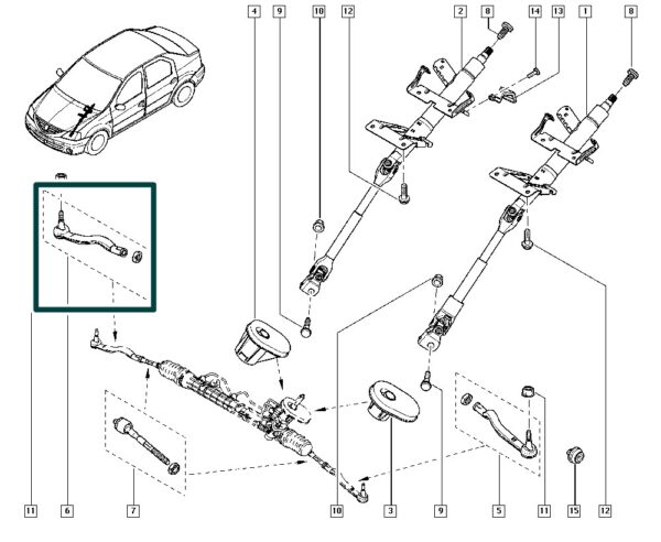 6001550443 terminal direção trw le renault logan sandero