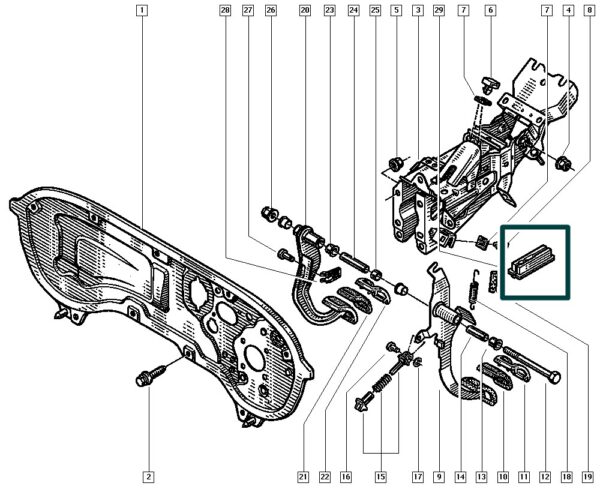 7700423806 presilha de plastico pedal embreagem renault laguna