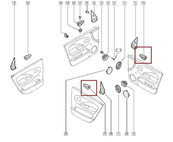 7700431887 puxador interno porta lado direito renault scenic b