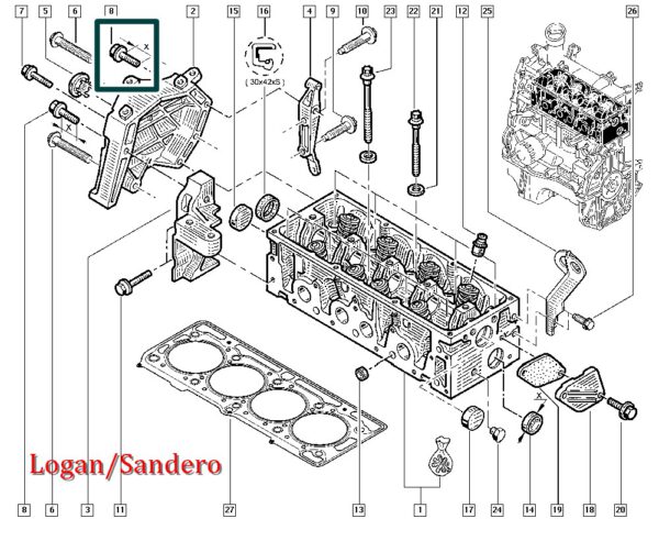 7703002969 parafuso de aço m10 renault logan sandero