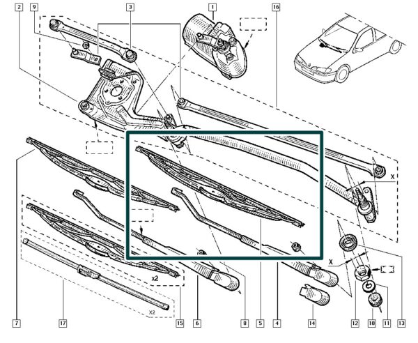 7711172855 palheta limpador parabrisa renault megane