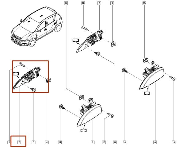 806067028r maçaneta externa direita renault logan sandero