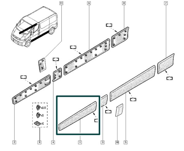 8200036088 friso porta esquerdo renault trafic