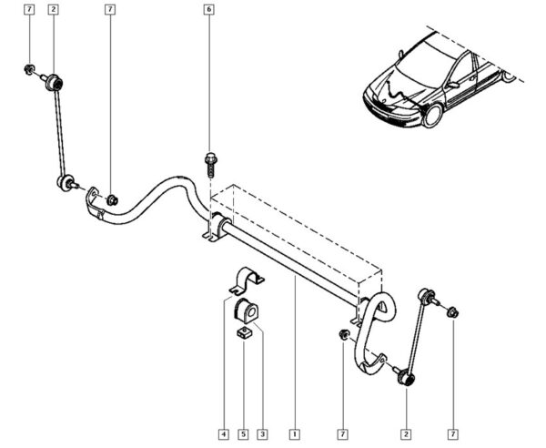 8200082488 barra estabilizadora dianteira renault laguna ii catcar