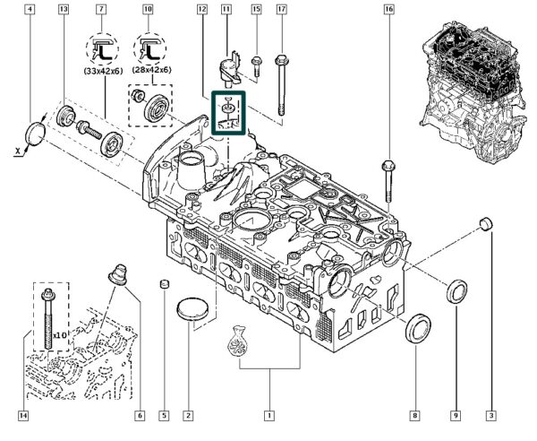 8200162970 retentor valvula solenoide renault megane fluence