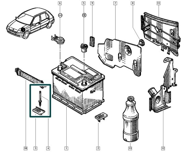 8200684879 parafuso fixação bateria renault clio megane espace