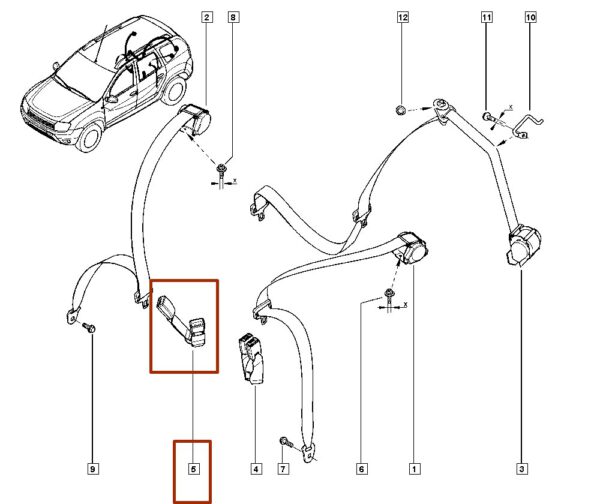 6001550528 trava cinto de segurança renault logan sandero