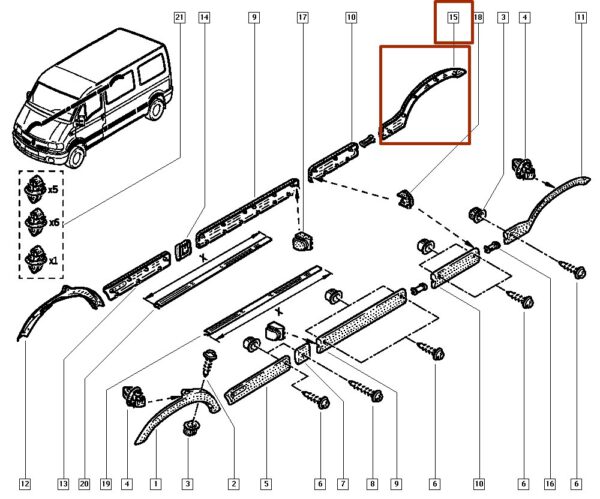 7701692573 friso paralama traseiro direito renault master ii 2.5