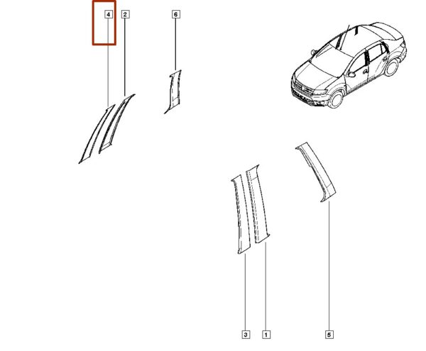 802840357r adesivo da coluna da porta dianteira direita renault logan sandero catcar