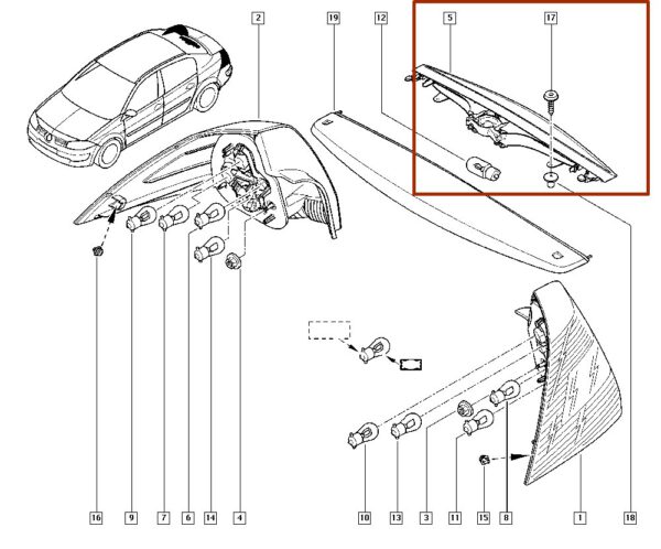 8200175536 luz de freio renault megane original