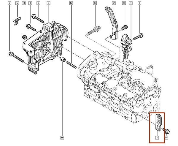 8200242384 suporte elevação do motor renault megane ii