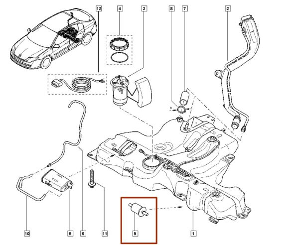 8200386495 filtro de combustivel renault laguna