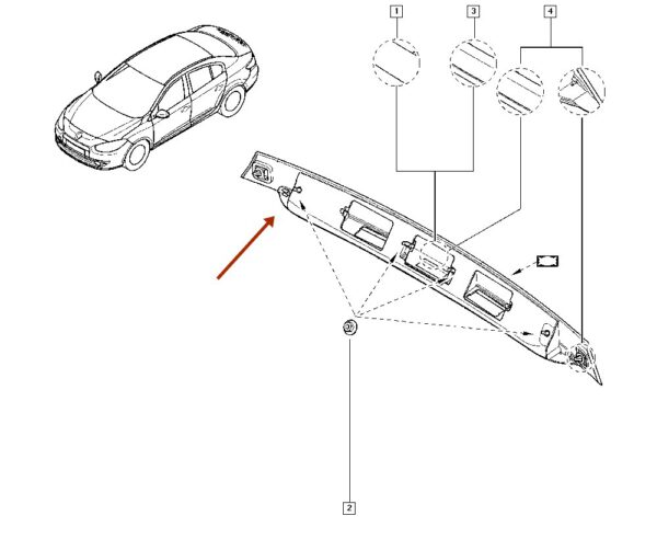 848107738r acabamento da tampa porta mala renault fluence megane