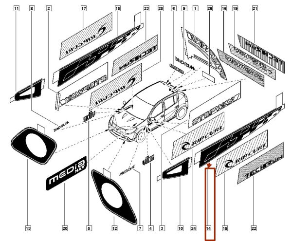 990455857r adesivo autocolante decorativo renault sandero